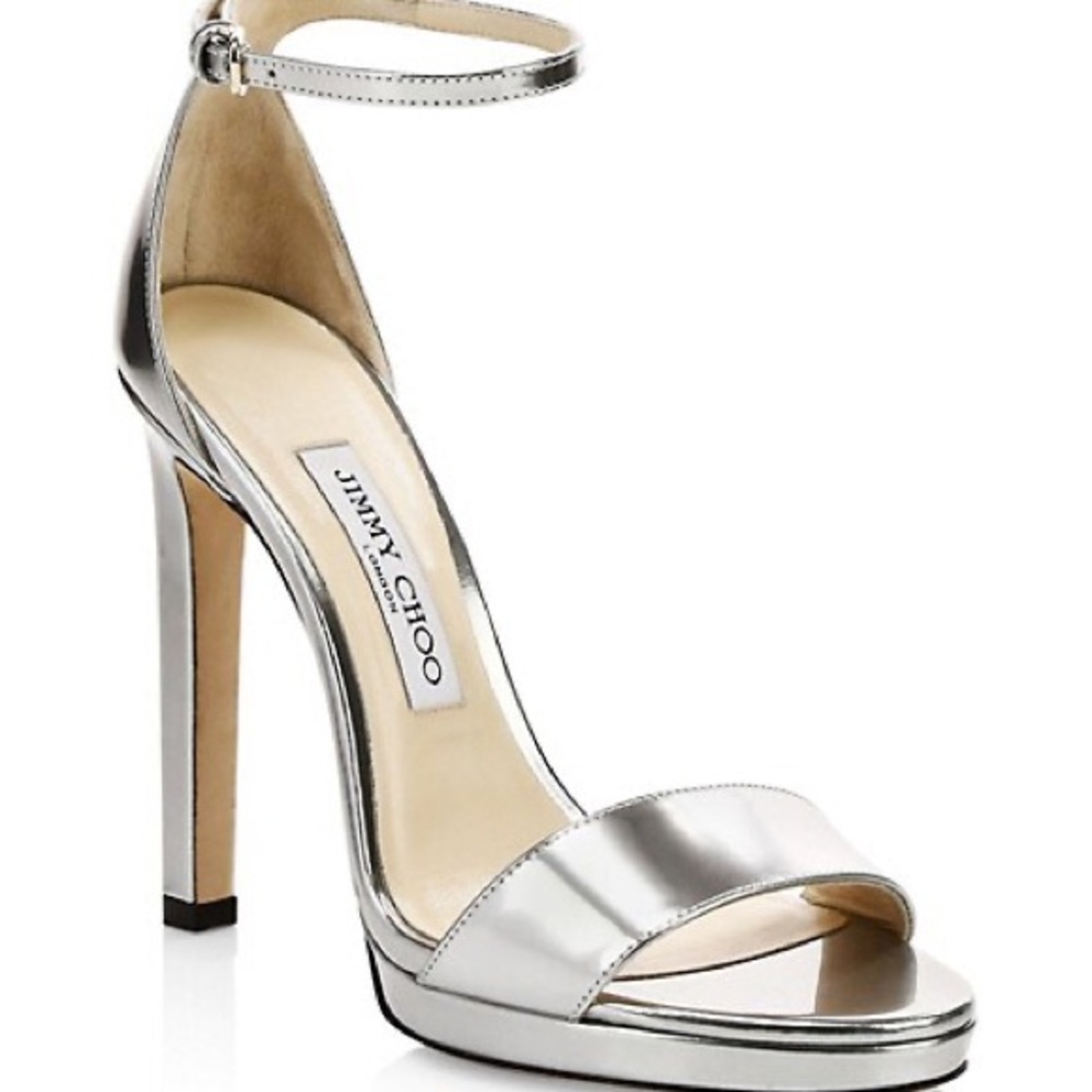 Jimmy Choo Misty metallic ankle-strap Sandels